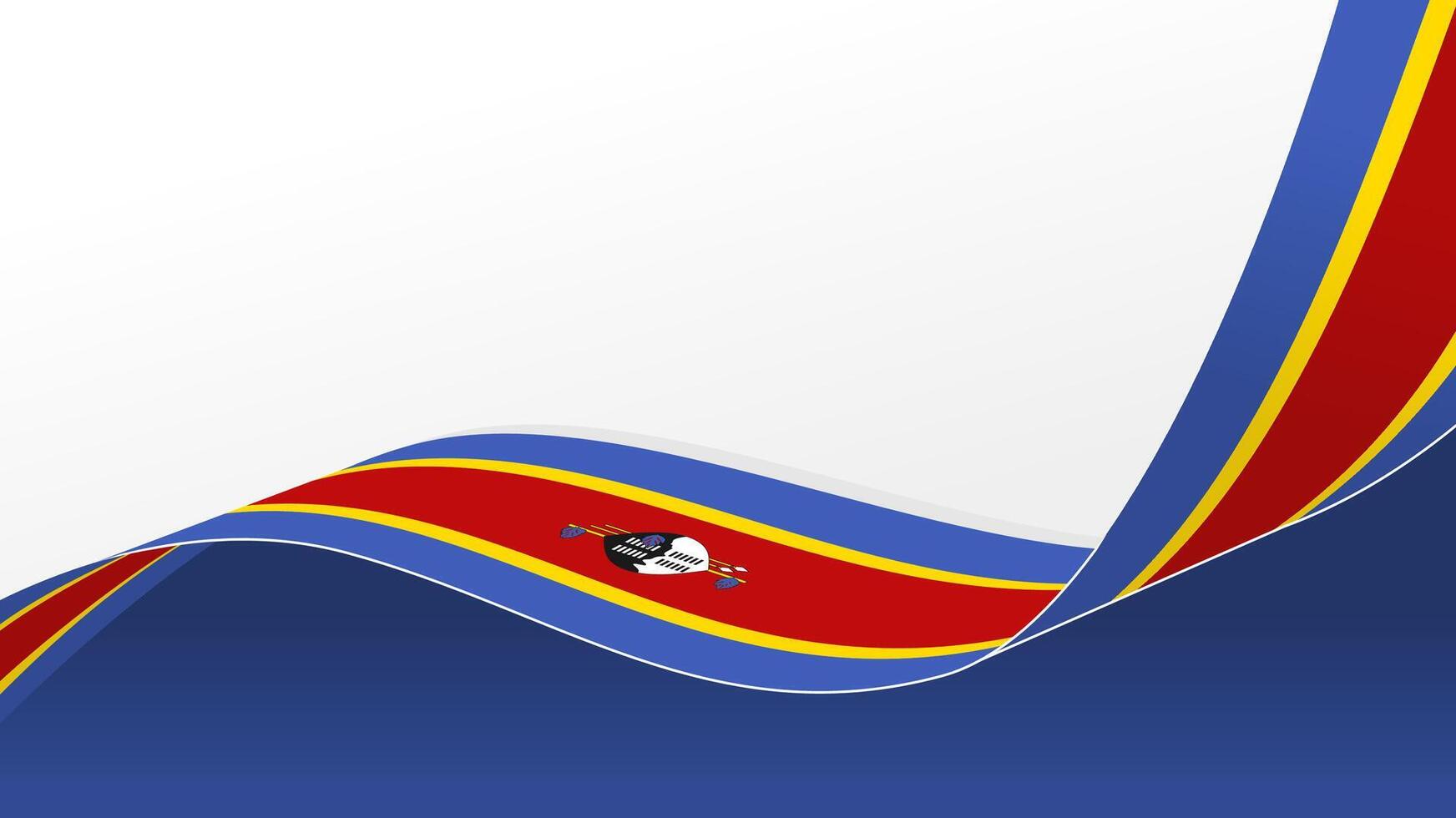 wavy Eswatini flag ribbon background with copy space for text. for national day vector