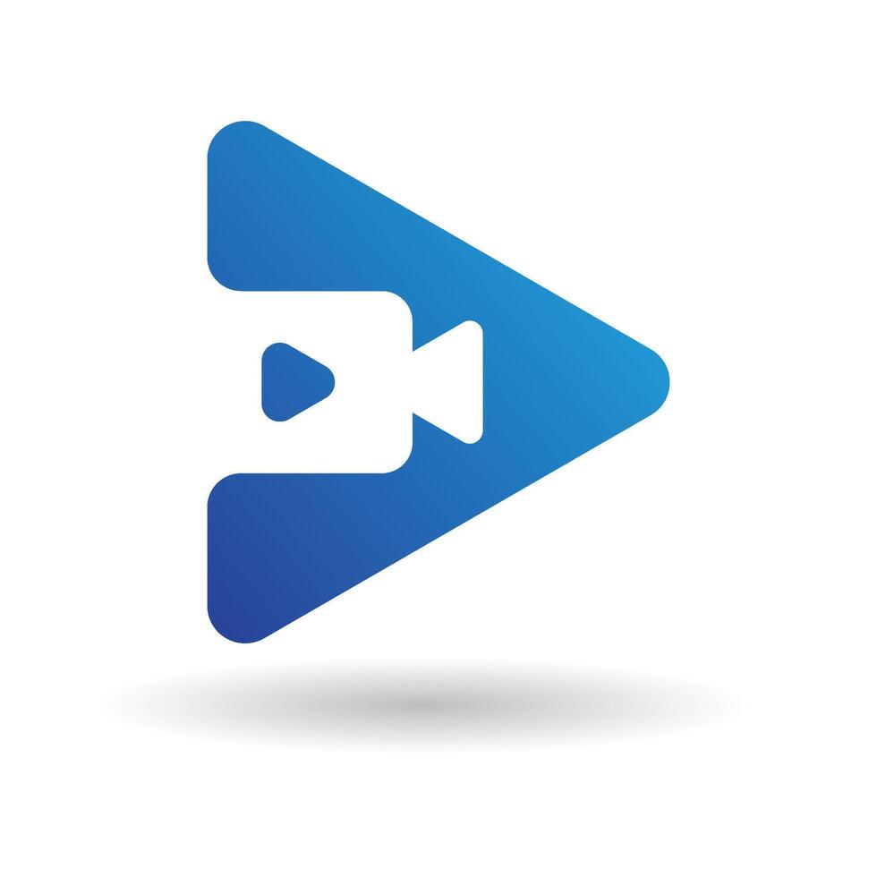 A blue player icon on a white background vector