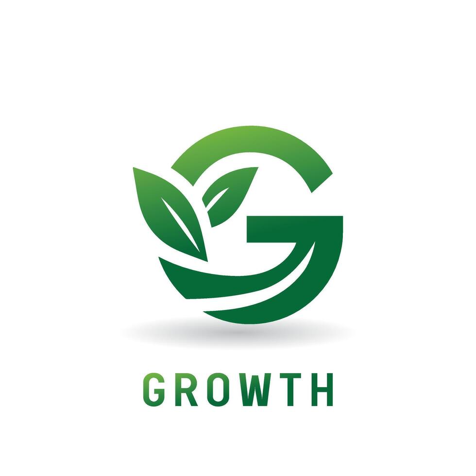 The letter g logo with leaves and a green leaf vector