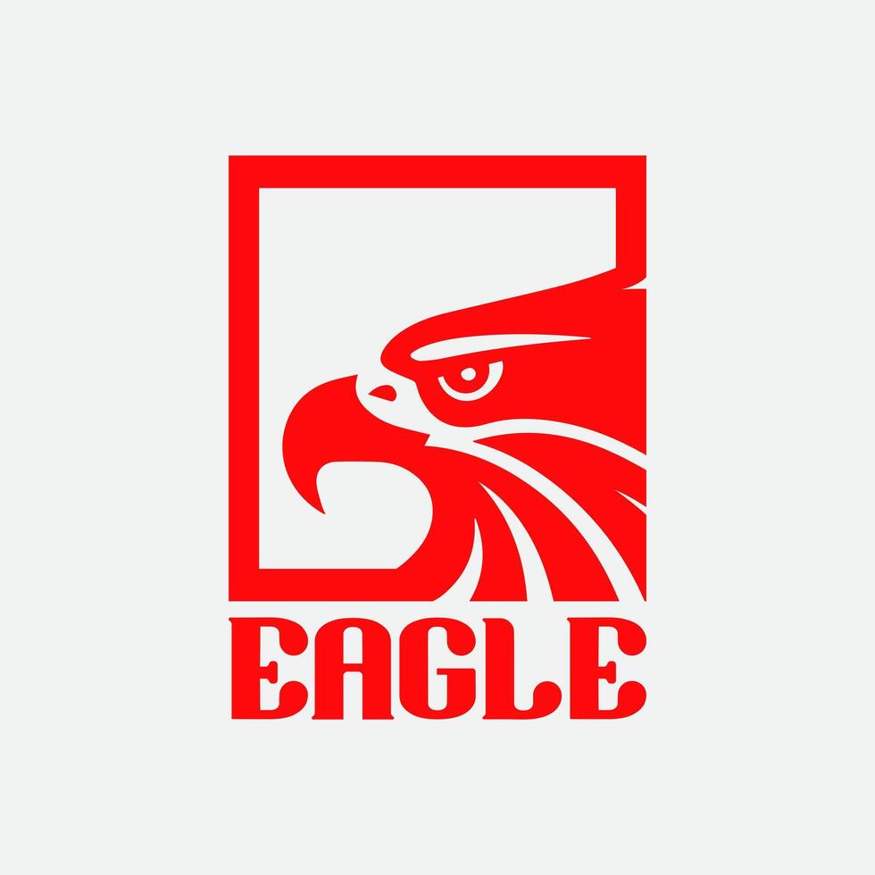 The eagle logo is red and white vector