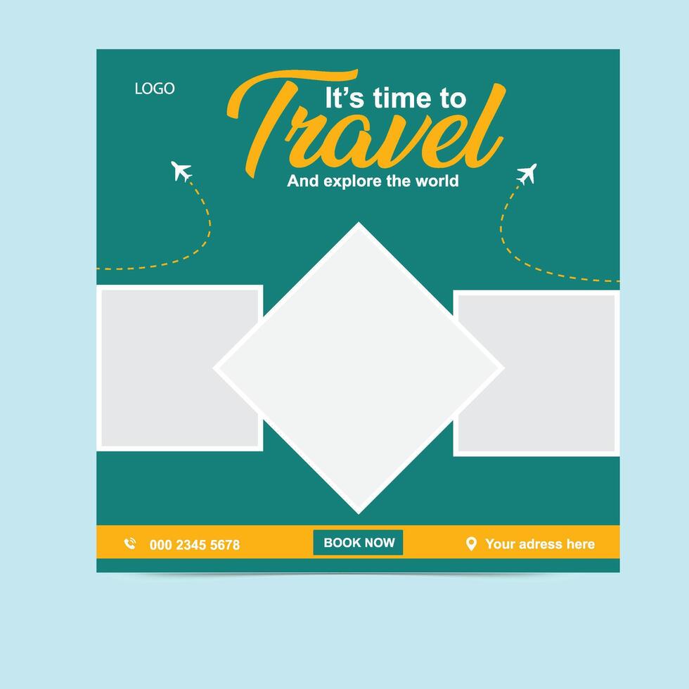 Travel Deals and Tour Packages Social Media And Template vector