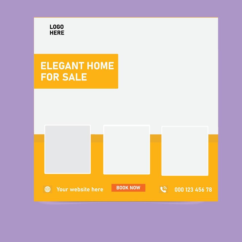 Professional Social Media Design Modern House Listing vector