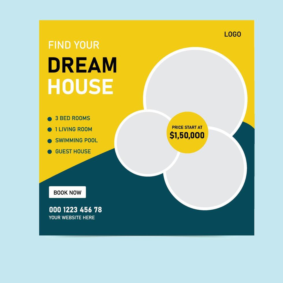 Home for Sale Instagram Template Modern Style vector
