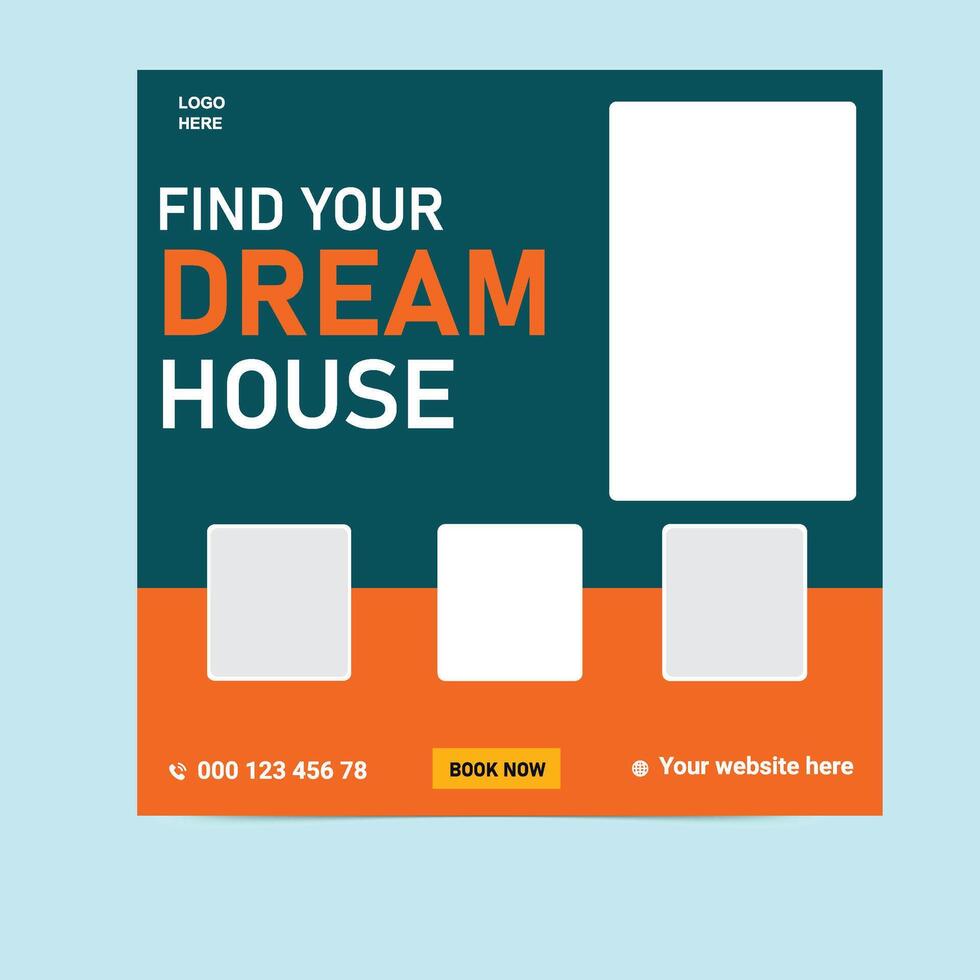 Stylish Real Estate Instagram Post Modern House for Sale Template vector