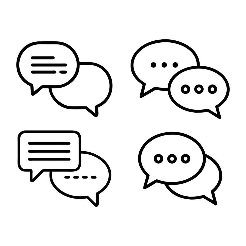 A set of comic speech bubbles shows diverse chat icons for talk and message design, set of comic speech bubbles vector
