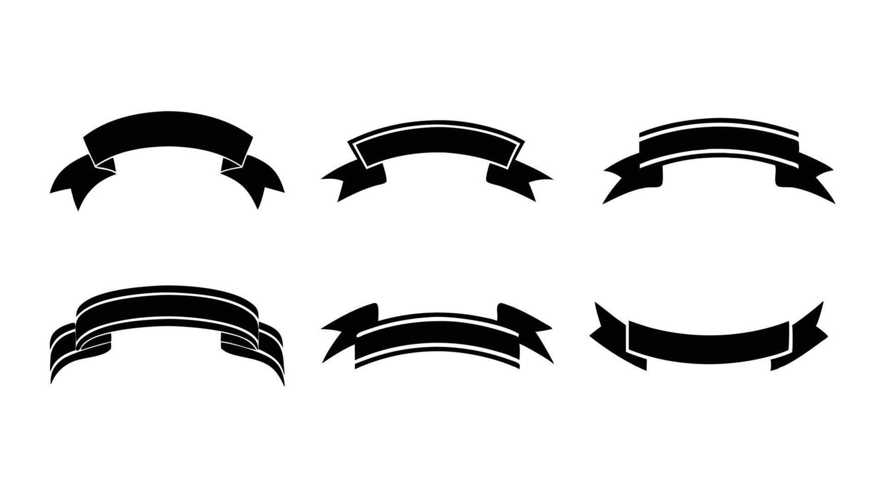 Black and white ribbons and banners design elements, a stylish icon set, black and white banners vector