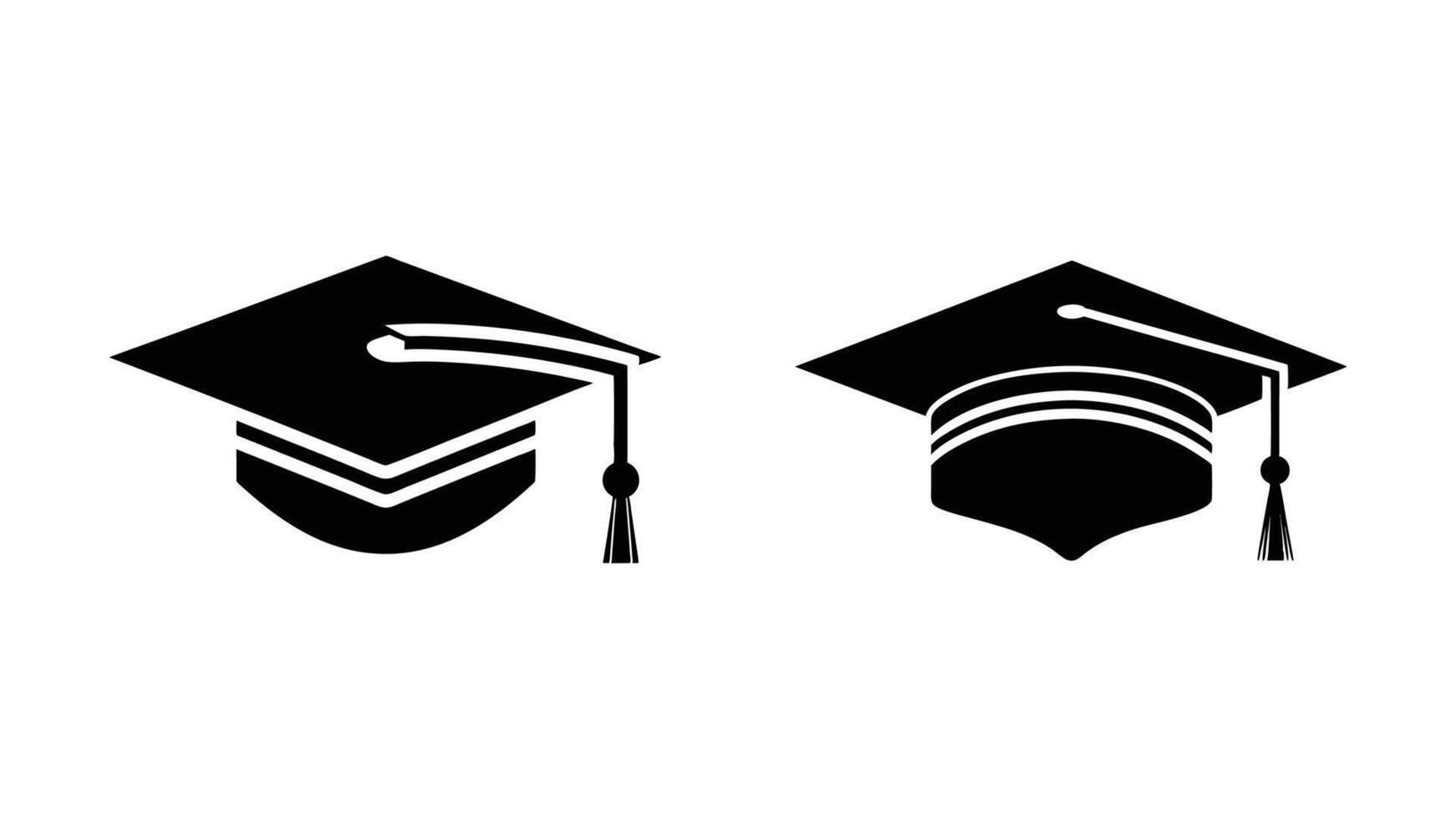 collection of graduation cap with a tassel and a diploma, symbolizing academic achievement and degree, graduation cap icon vector