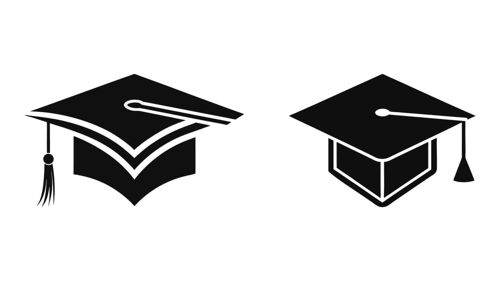 collection of graduation cap with a tassel and a diploma, symbolizing academic achievement and degree vector