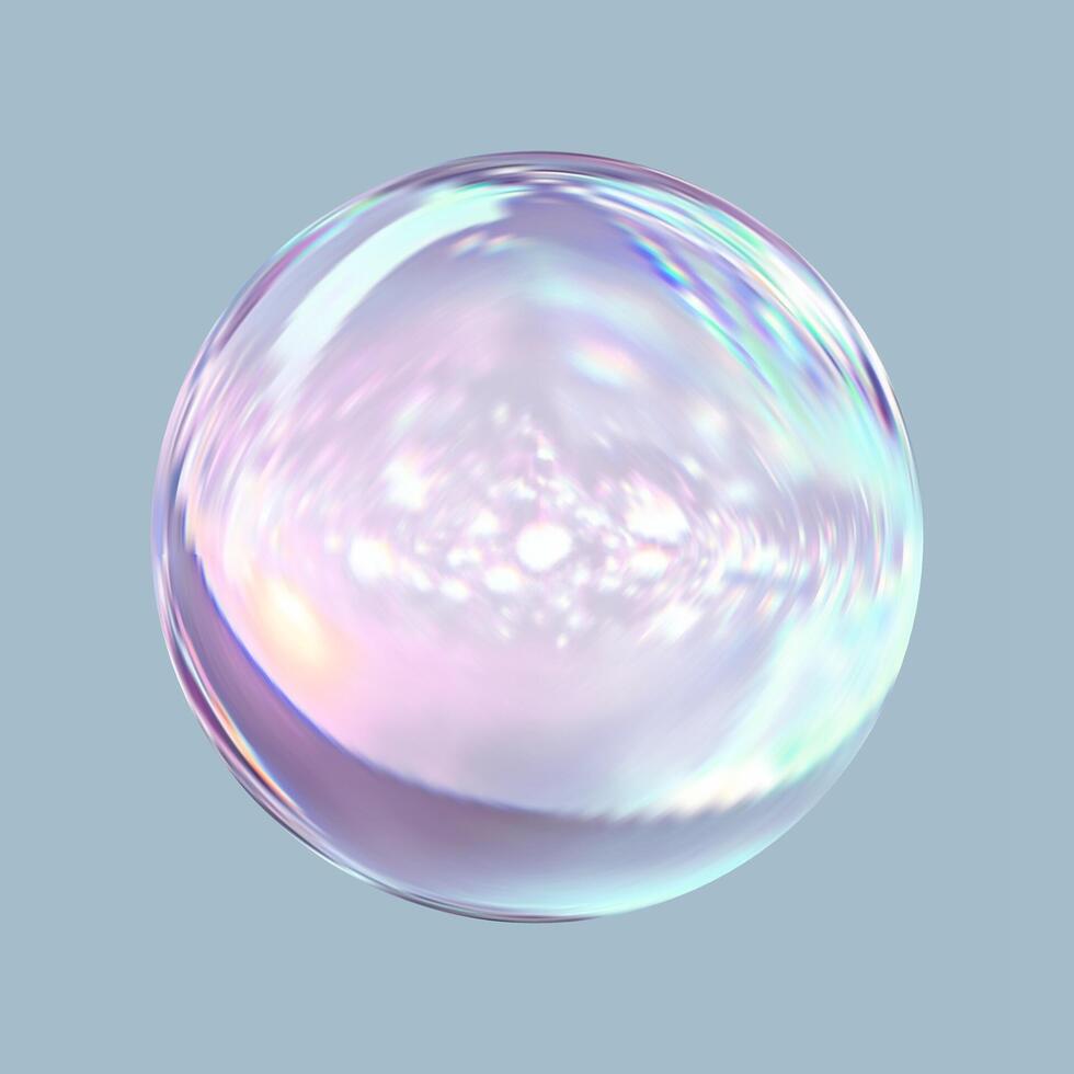 A bubble with a rainbow effect on a blue background vector