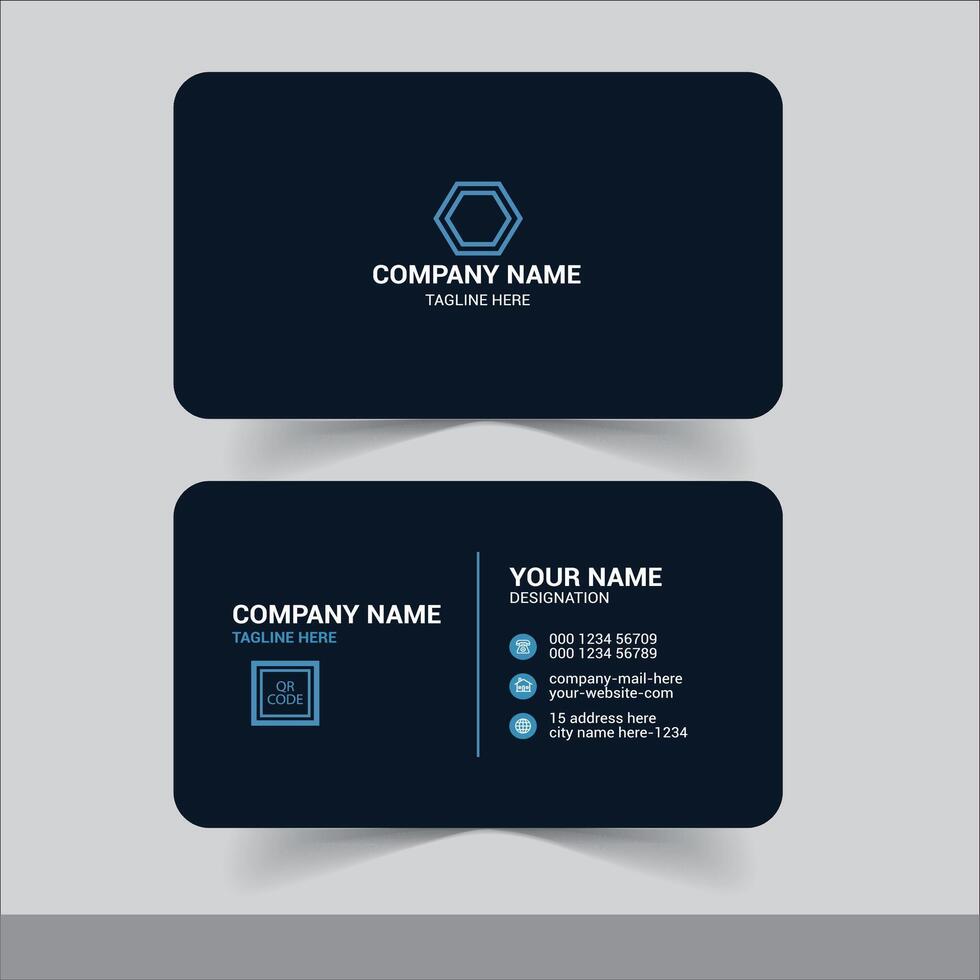 Modern Business card design template, simple card design, Clean professional business card template, minimal design. vector