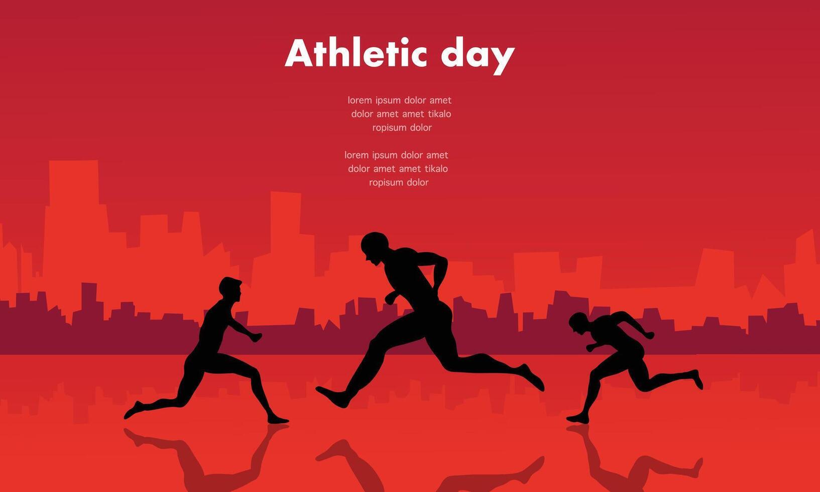 Athlete running in the city background vector