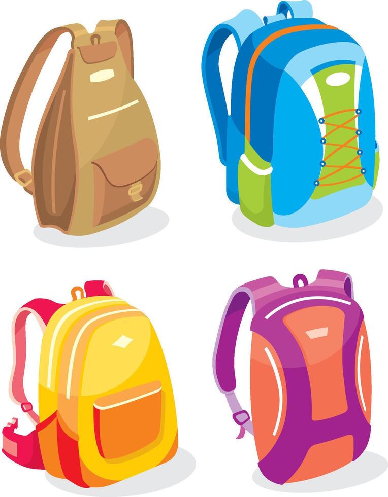Knapsack or Backpack for School and Travel vector