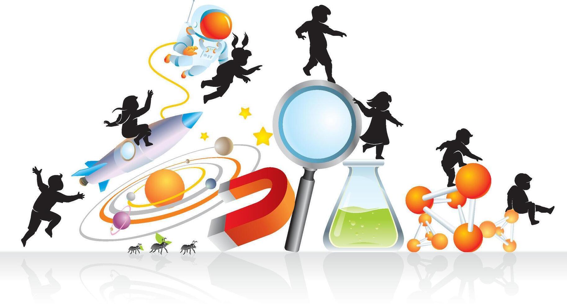 Learning Science is Fun, Concept Illustration vector
