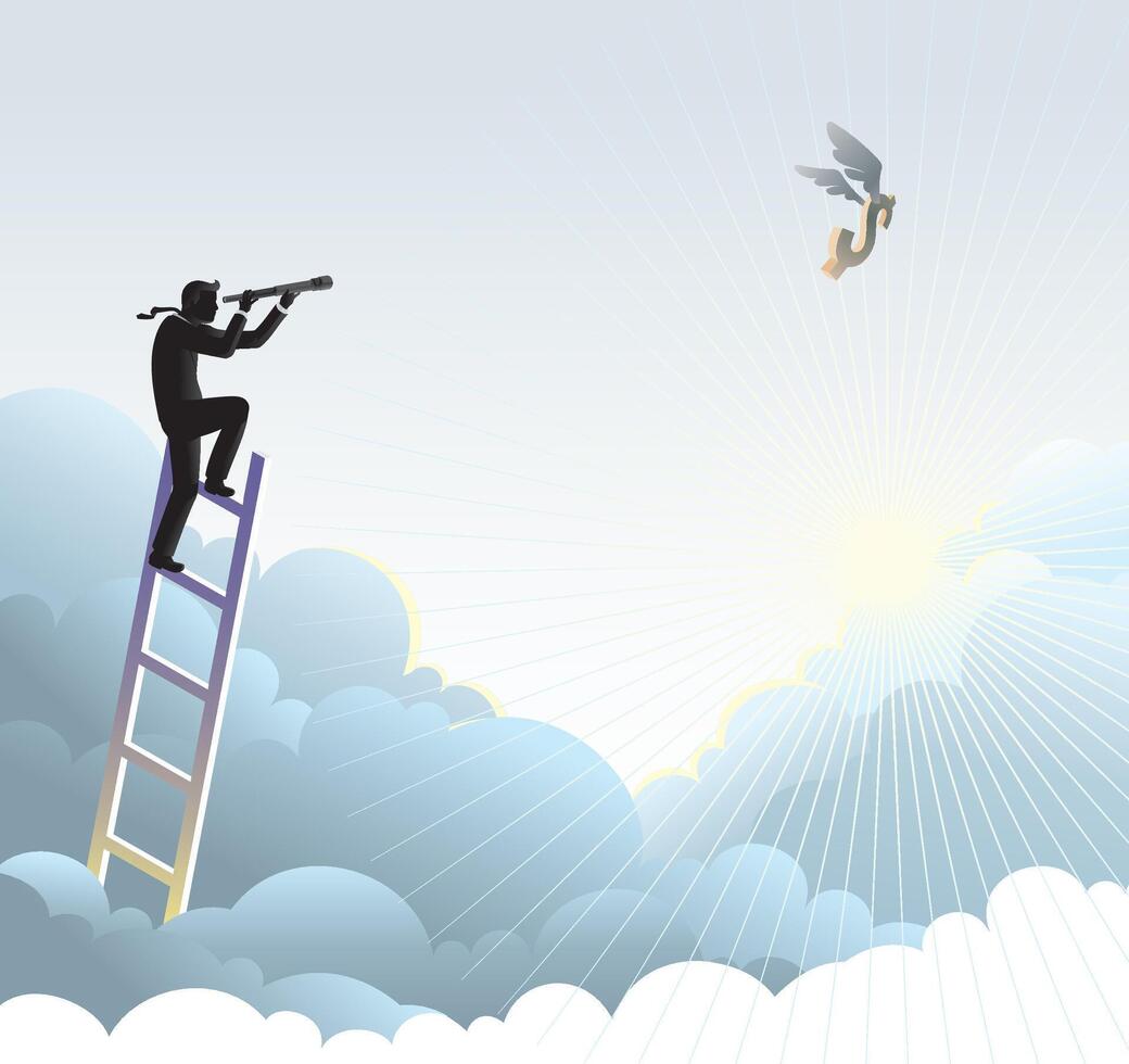 Looking for Dollar or Money, Concept Illustration vector