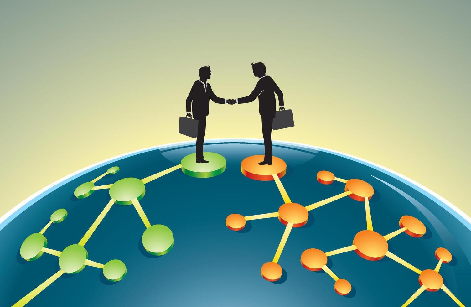 Business Deal Network or Merging Economies vector