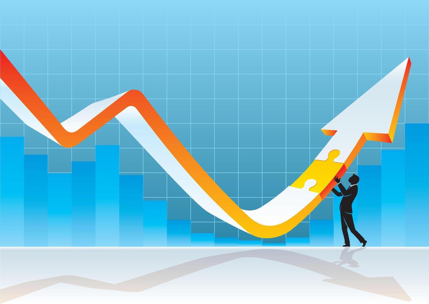 Line Graph, Conceptual Illustration Design vector