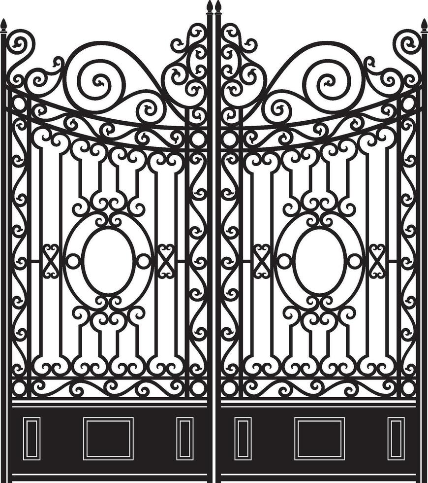 Iron Gate, Heavy Ornate Vintage Style vector