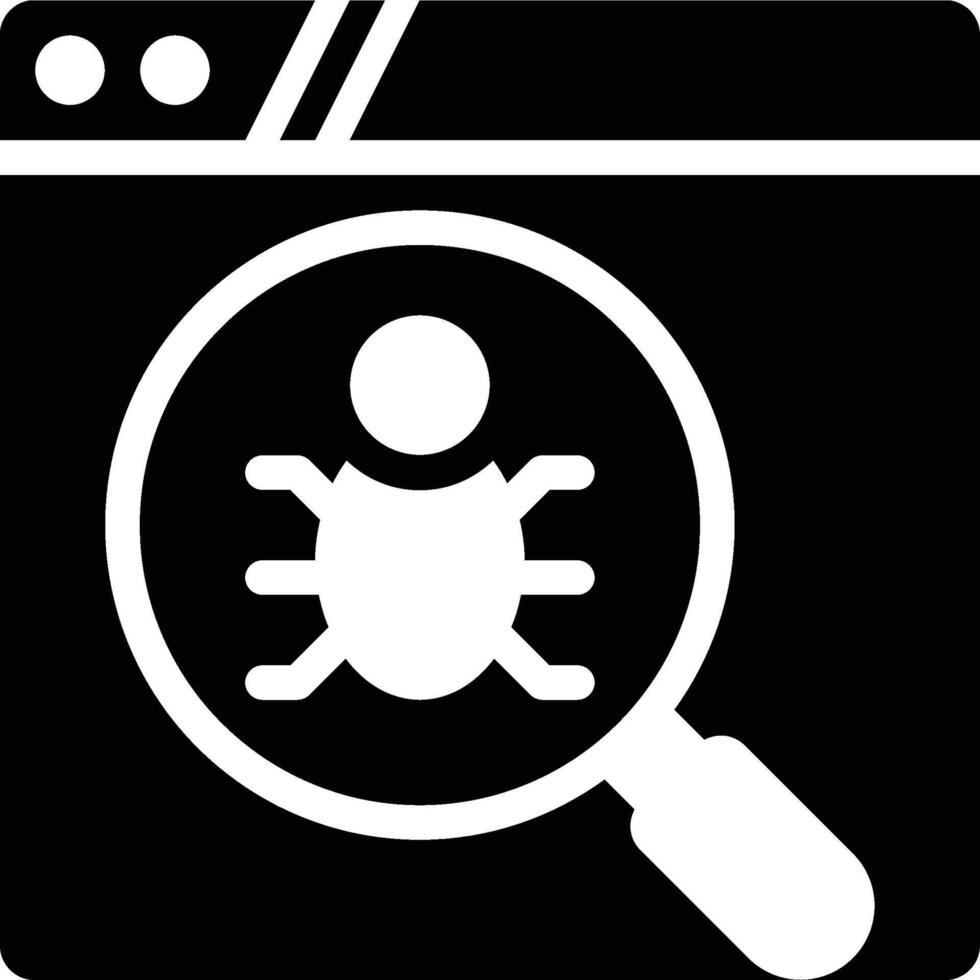 Debugging, Bug, Website Glyph Solid Icon vector