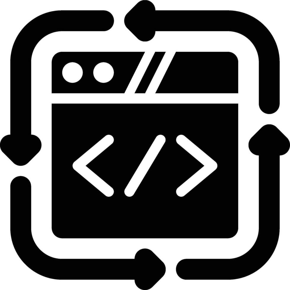 Web Development, Life Cycle, Lifecycle Glyph Solid Icon vector