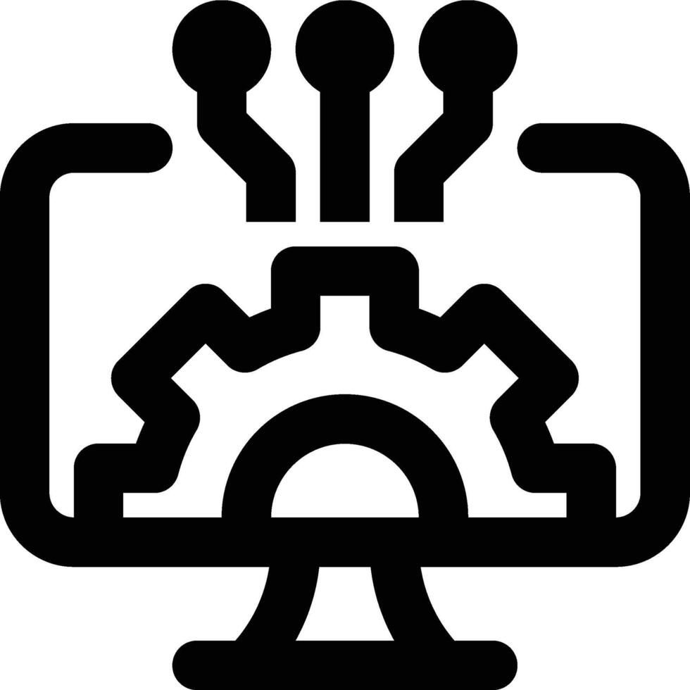 Operating System, Computer, Program Outline Icon vector