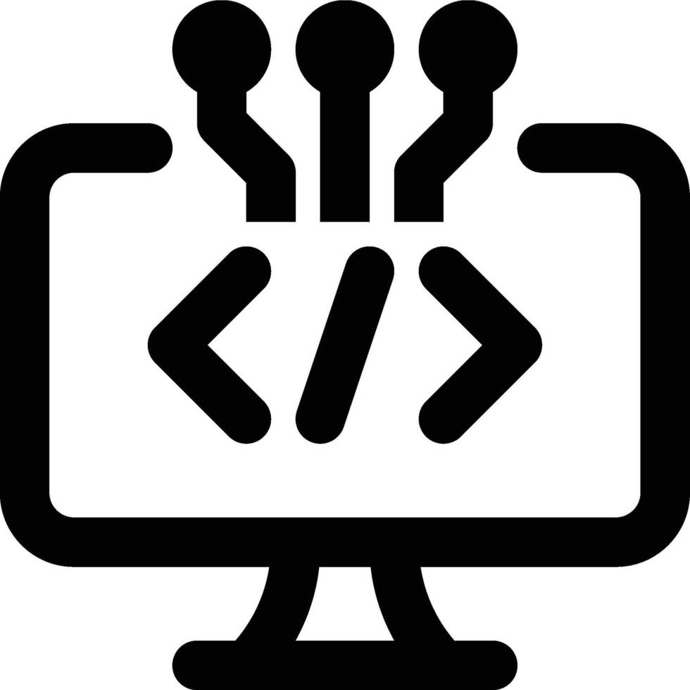 Computer Program, Programming, Software Outline Icon vector