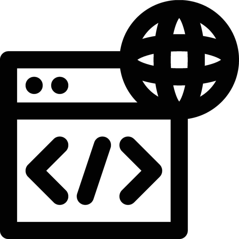 Web Programming, Web Development, Web Outline Icon vector