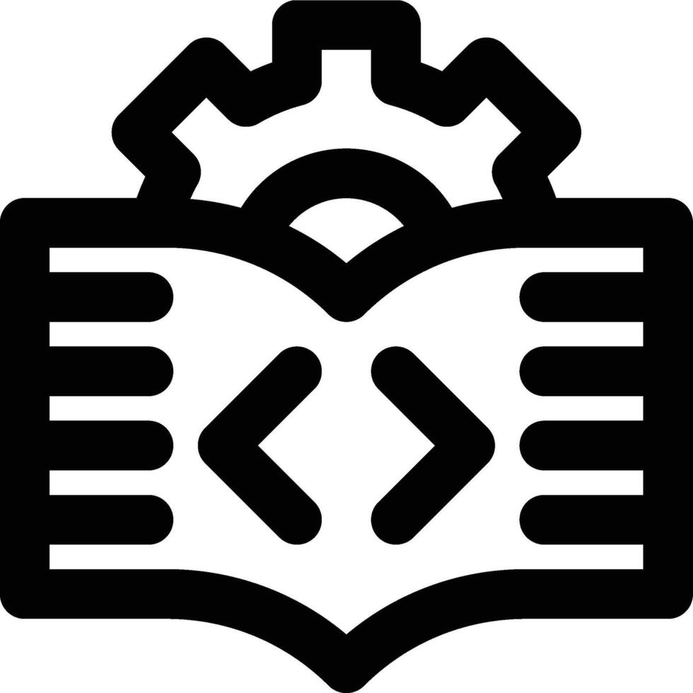 Machine Learning, Programming, Coding Outline Icon vector
