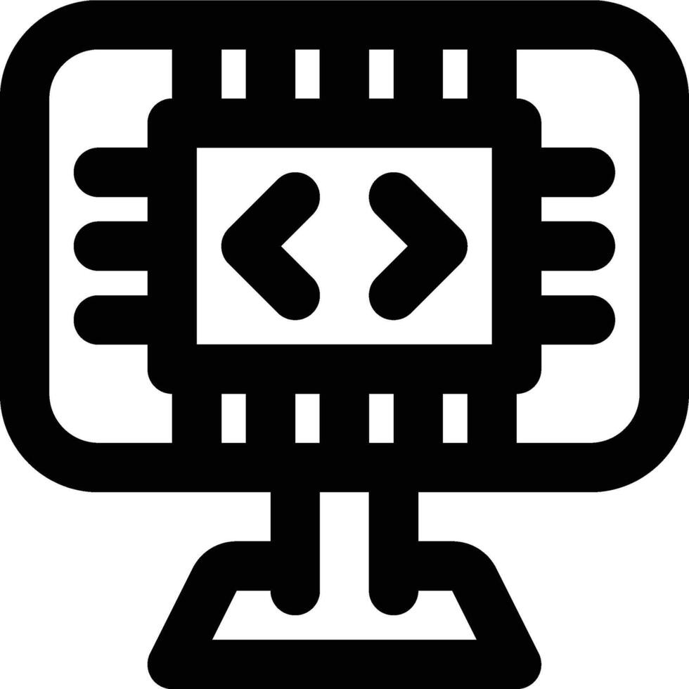 Machine Language, Machine Code, Low Level Outline Icon vector
