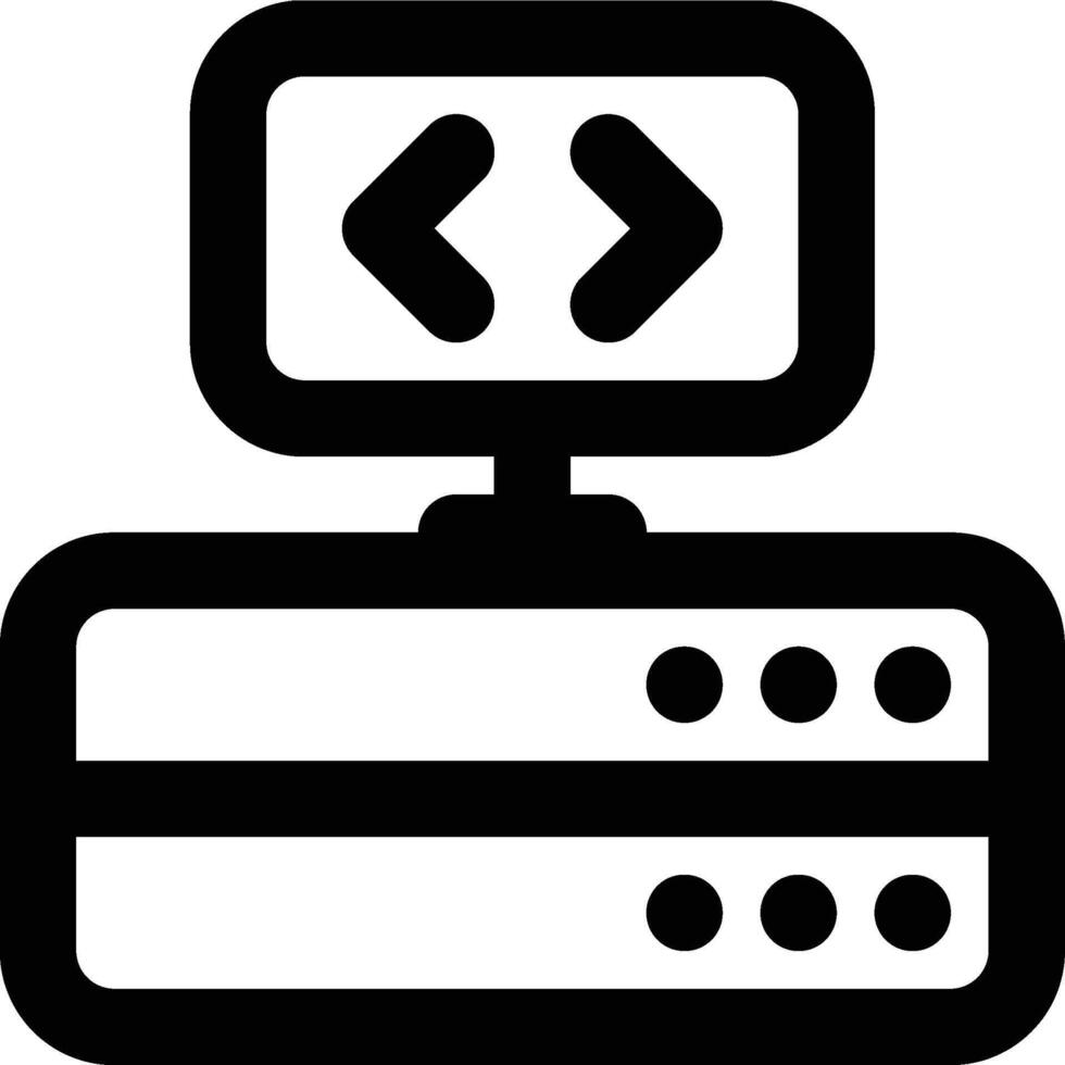 Client Side Programming, Server Outline Icon vector