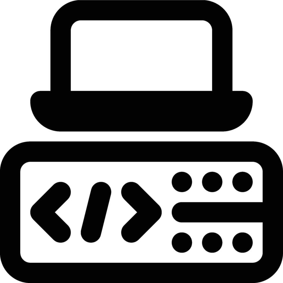 Server Side Programming, Server Outline Icon vector