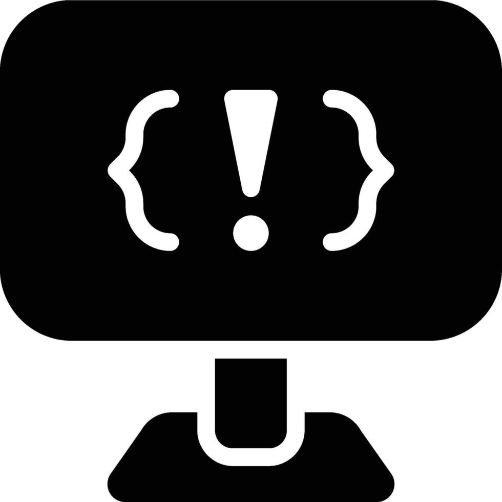 Syntax Error, Trouble, Error Glyph Solid Icon vector