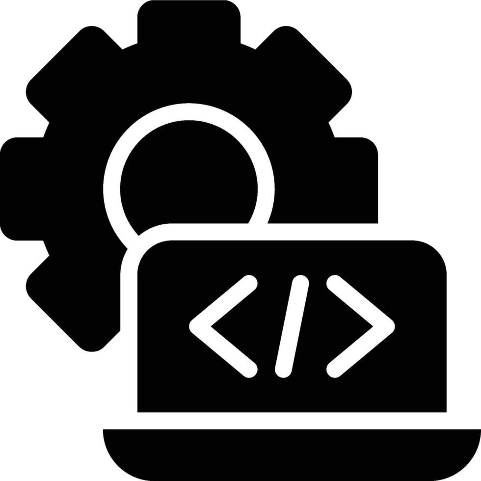 Programming, Coding, Engine Glyph Solid Icon vector