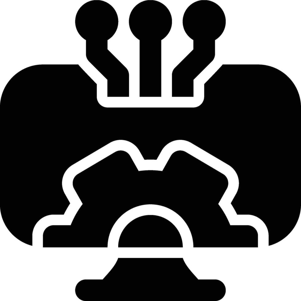 operando sistema, computadora, programa glifo sólido icono vector