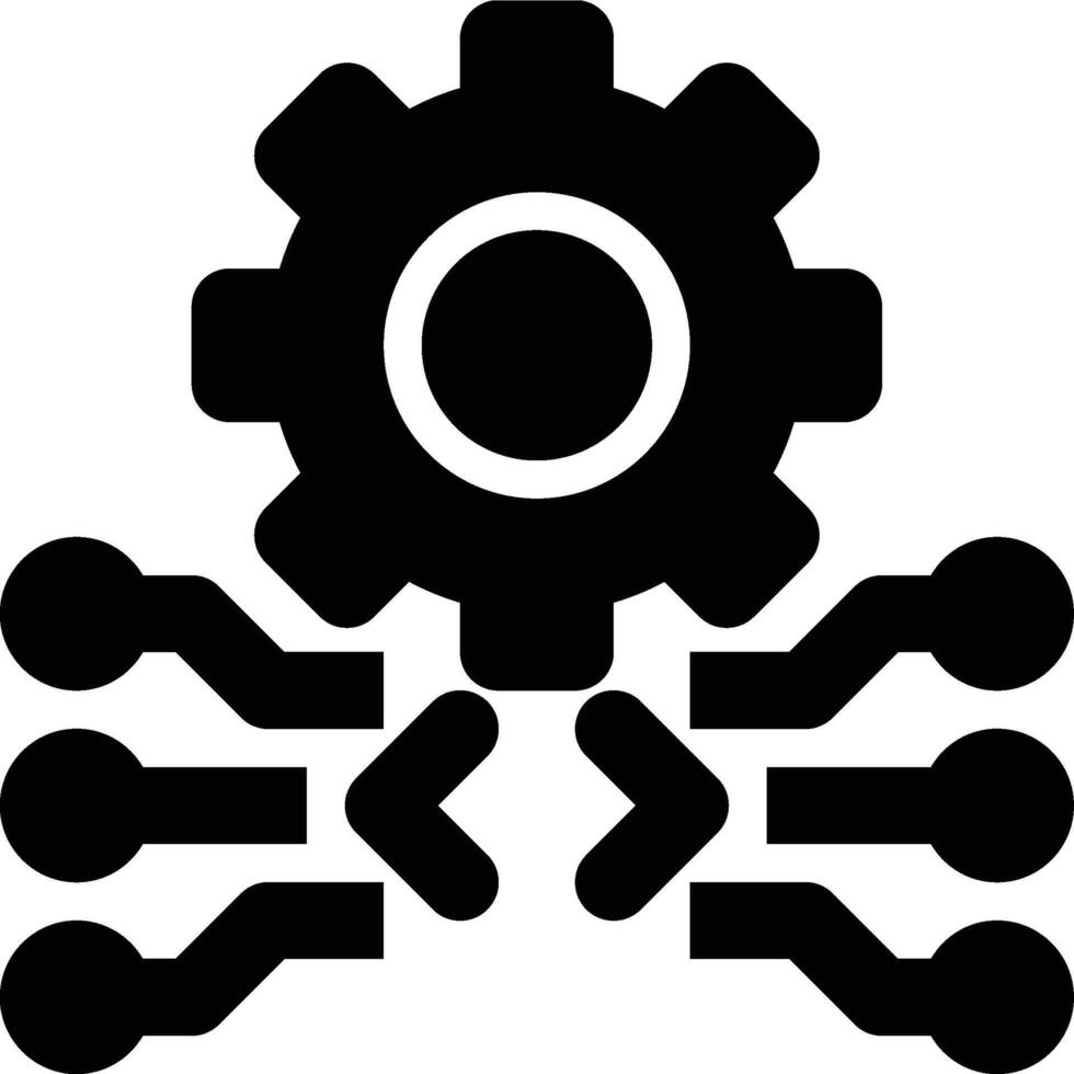 Machine Learning, Artificial Intelligence, Programming Glyph Solid Icon vector