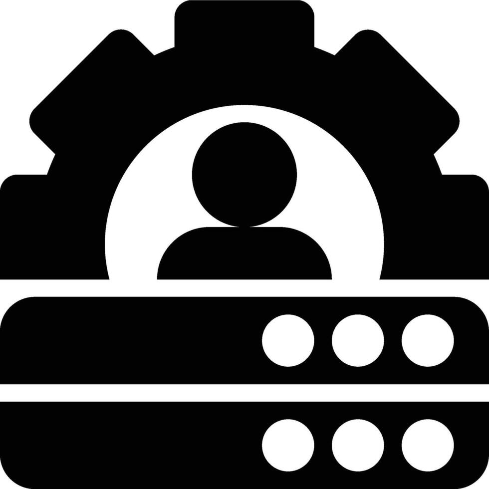 Database Engineer, Database Admin, Database Administrator Glyph Solid Icon vector