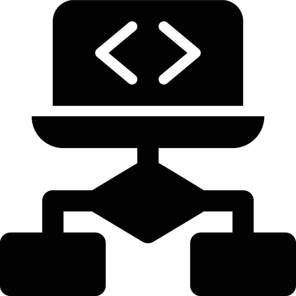 Algorithm, Programming, Coding Glyph Solid Icon vector