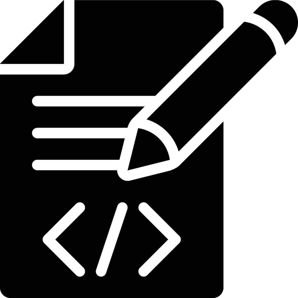 Script, Scripting, Writing Code Glyph Solid Icon 60576548 Vector Art at ...
