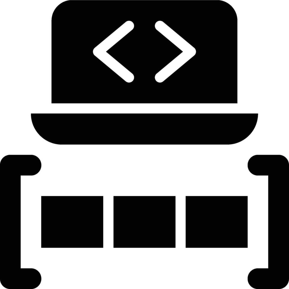 1d Array, One Dimensional, Array Glyph Solid Icon vector