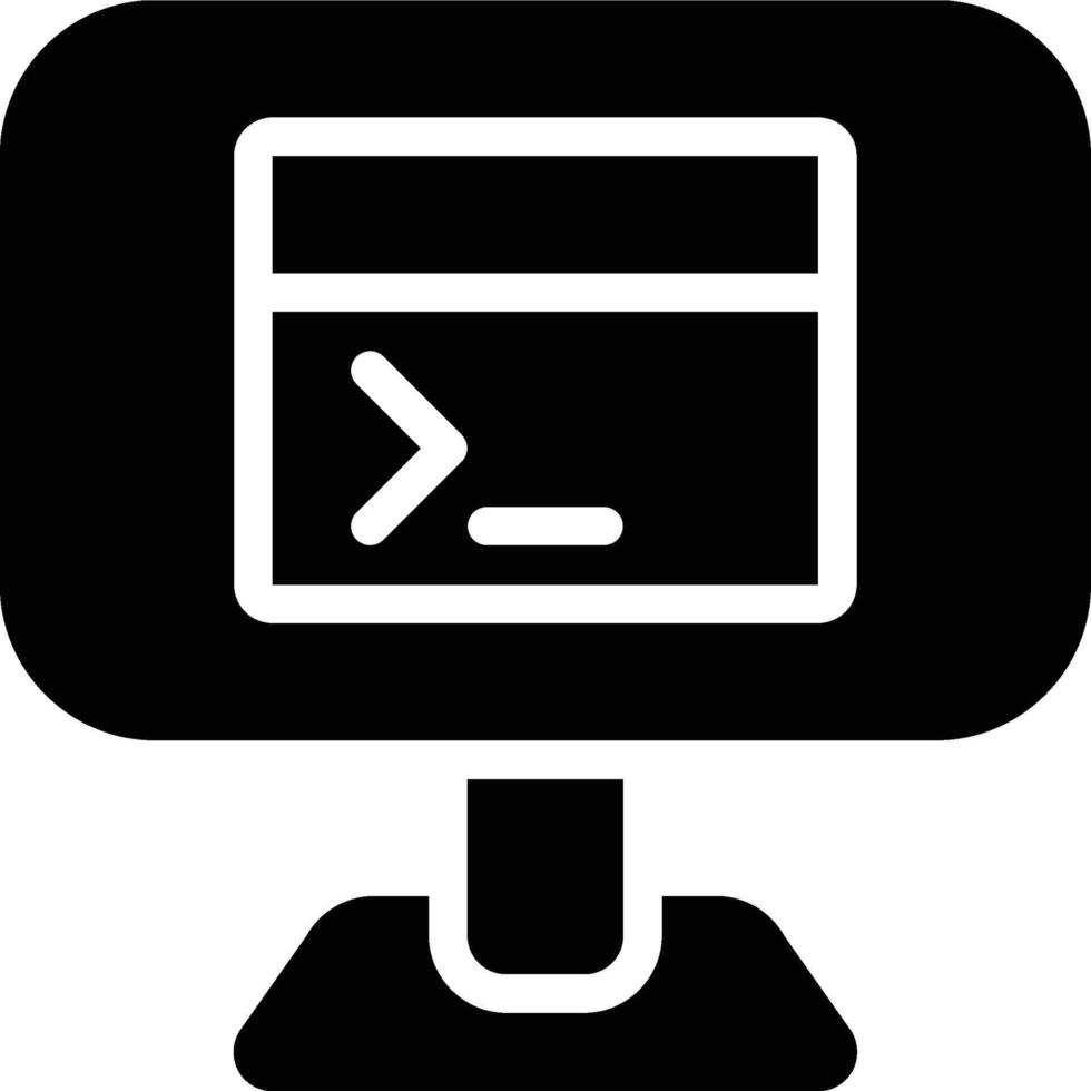 Command Line, Interface, Command Prompt Glyph Solid Icon vector