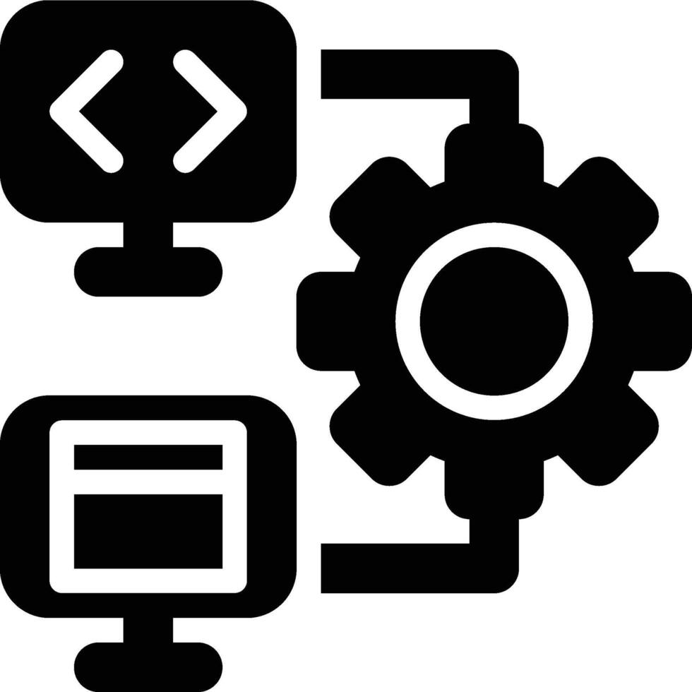 Compiler, Interpreter, Compilation Glyph Solid Icon vector