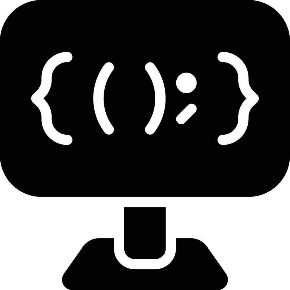 Programming Syntax, Syntax, Programming Glyph Solid Icon vector