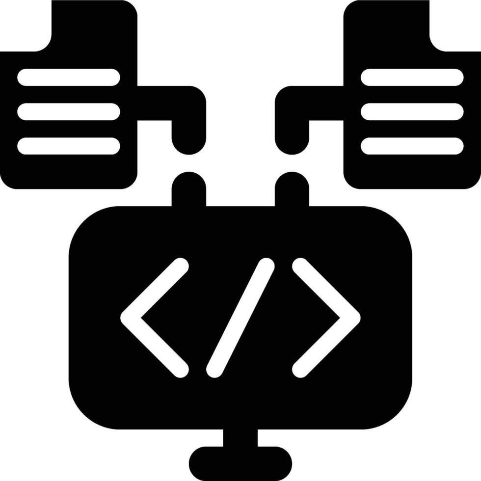 Source Data, Data Sources, Data Extraction Glyph Solid Icon vector