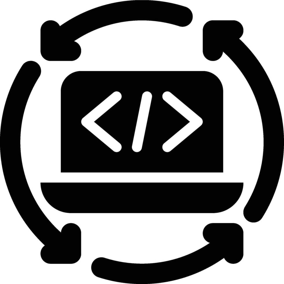 Programming, Life Cycle, SDLC Glyph Solid Icon vector