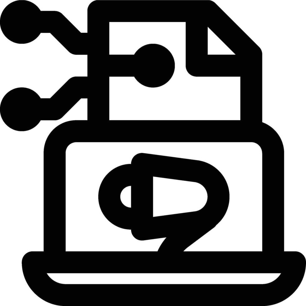 Digital Marketing, Marketing, Broadcasting Outline Icon vector