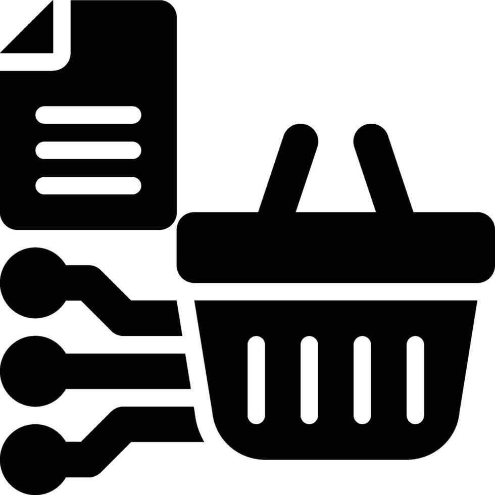 Retail Data Science Glyph Solid Icon vector