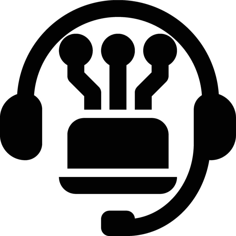 Virtual Assistant, Customer Support, Customer Service Glyph Solid Icon vector