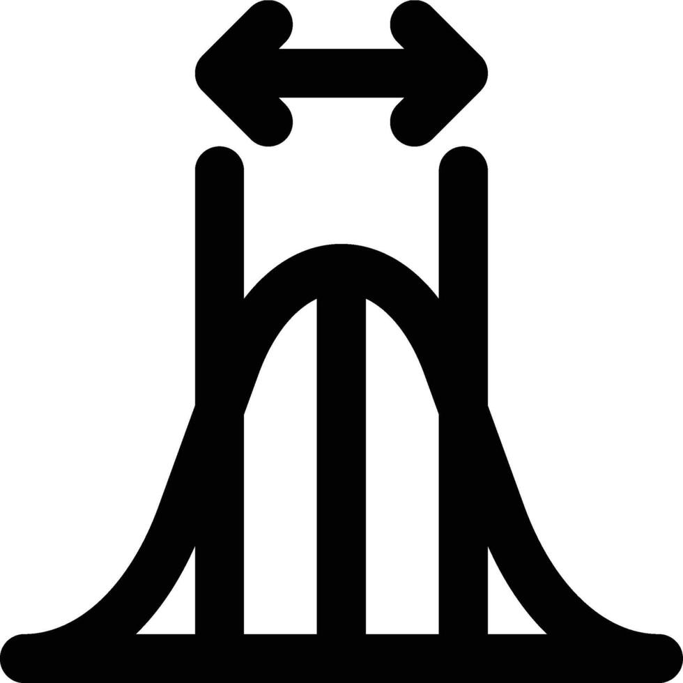 Confidence Interval, Statistics, Curve Outline Icon vector