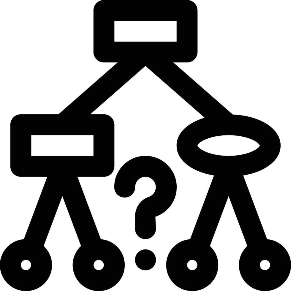 Decision Tree, Algorithm, Decision Making Outline Icon vector