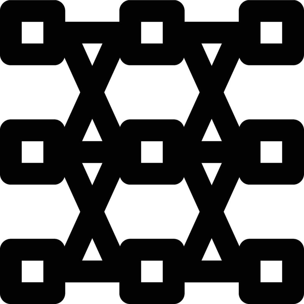 Deep Learning, Algorithm, Neural Network Outline Icon vector