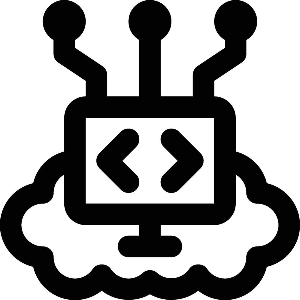 Computational Thinking, Artificial Intelligence, Machine Learning Outline Icon vector